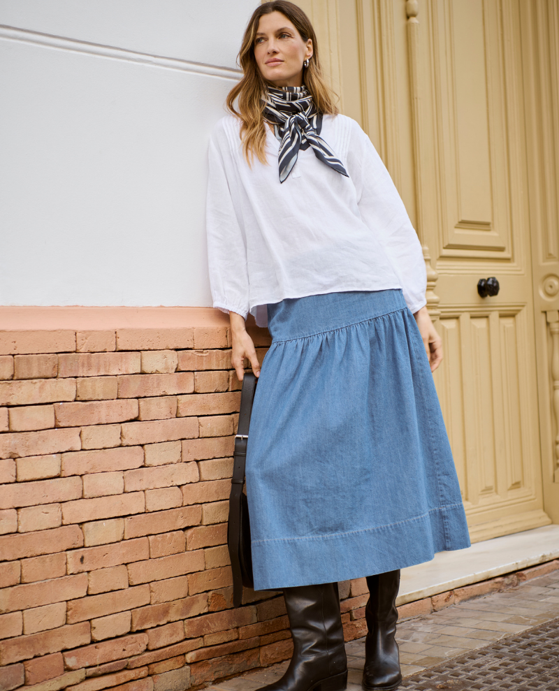 Part Two Nellia Denim Blue Maxi Skirt