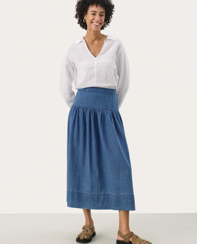 Part Two Nellia Denim Blue Maxi Skirt