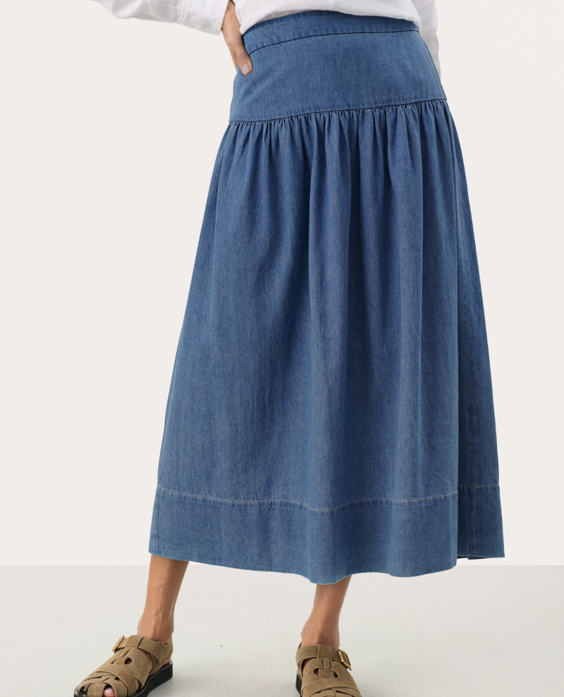 Part Two Nellia Denim Blue Maxi Skirt