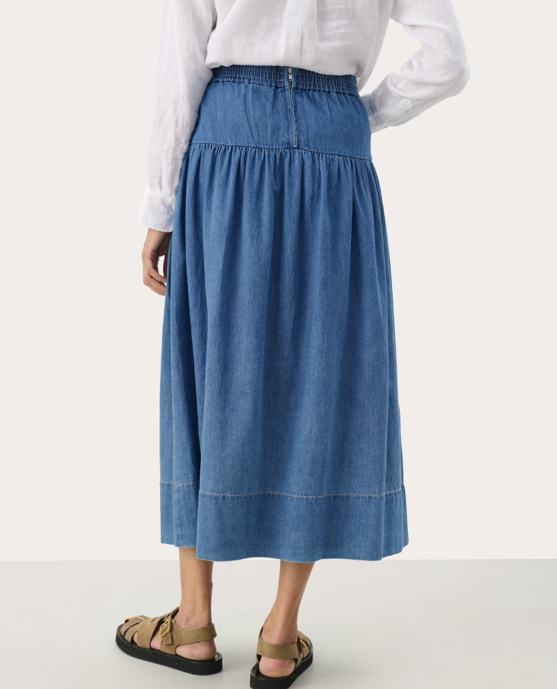 Part Two Nellia Denim Blue Maxi Skirt