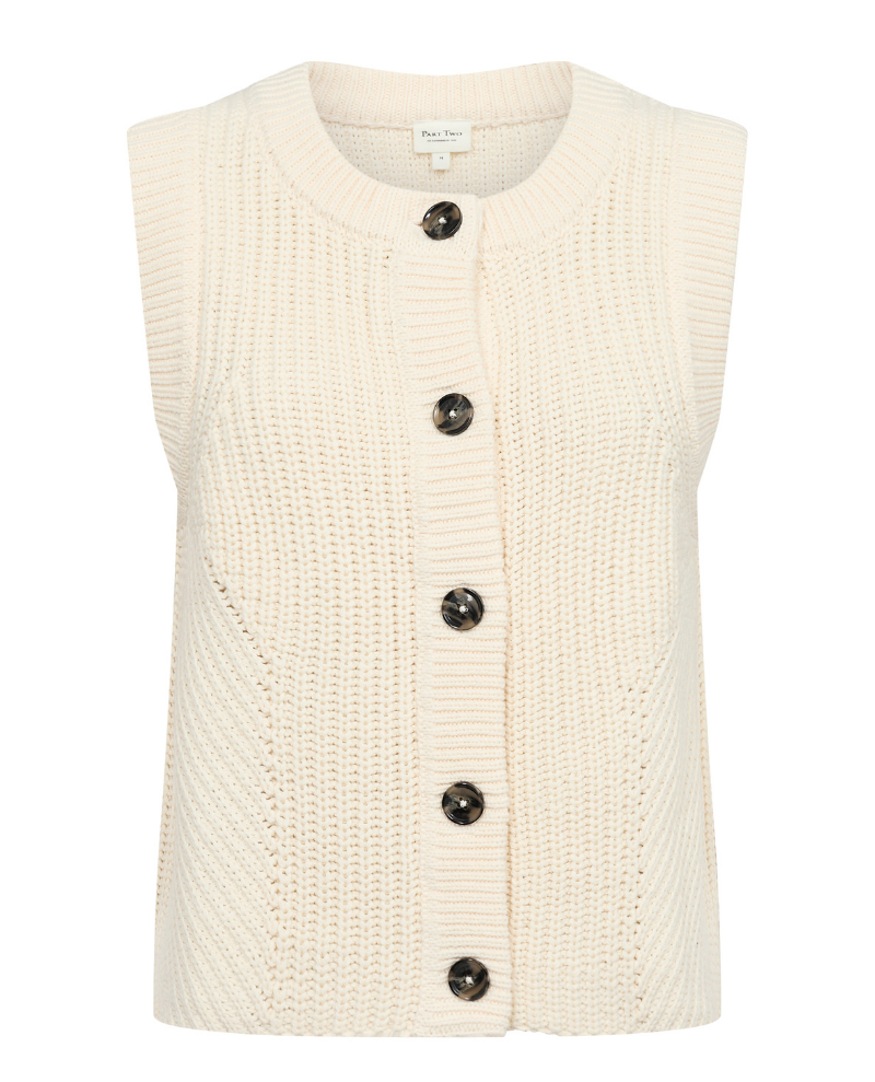 Part Two Noemie Cream Waistcoat Cardigan