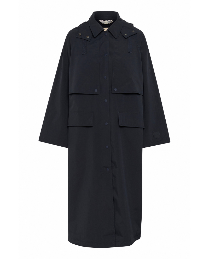 Part Two Noir Dark Navy Long Coat