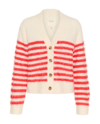 Part Two Pakize Red Stripe Cardigan