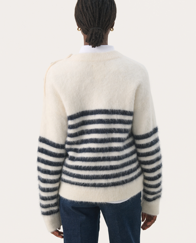 Part Two Pialil Navy Stripe Crew Knit