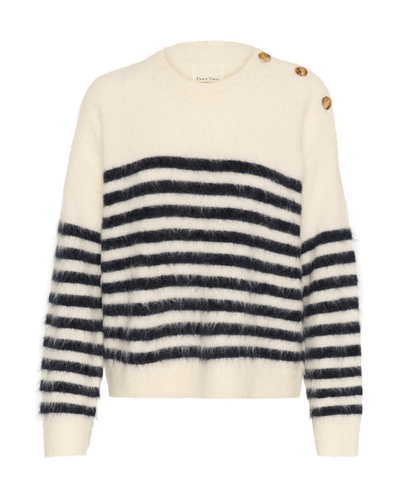 Part Two Pialil Navy Stripe Crew Knit