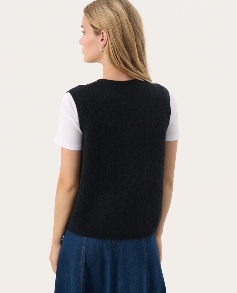 Part Two Pimira Navy Waistcoat Cardigan