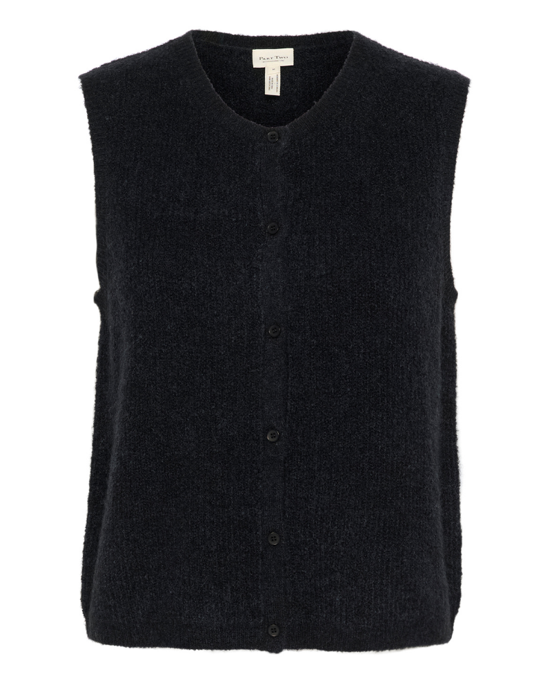 Part Two Pimira Navy Waistcoat Cardigan