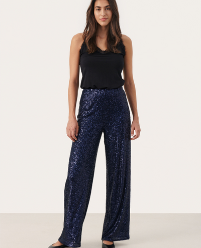 Part Two Tatiana Midnight Sequin Trousers