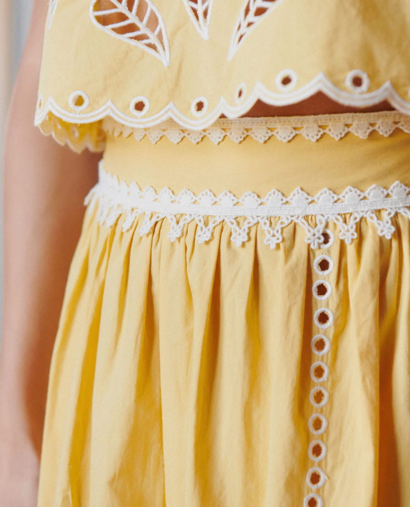 Petite Mendigote Jose Yellow Midi Skirt