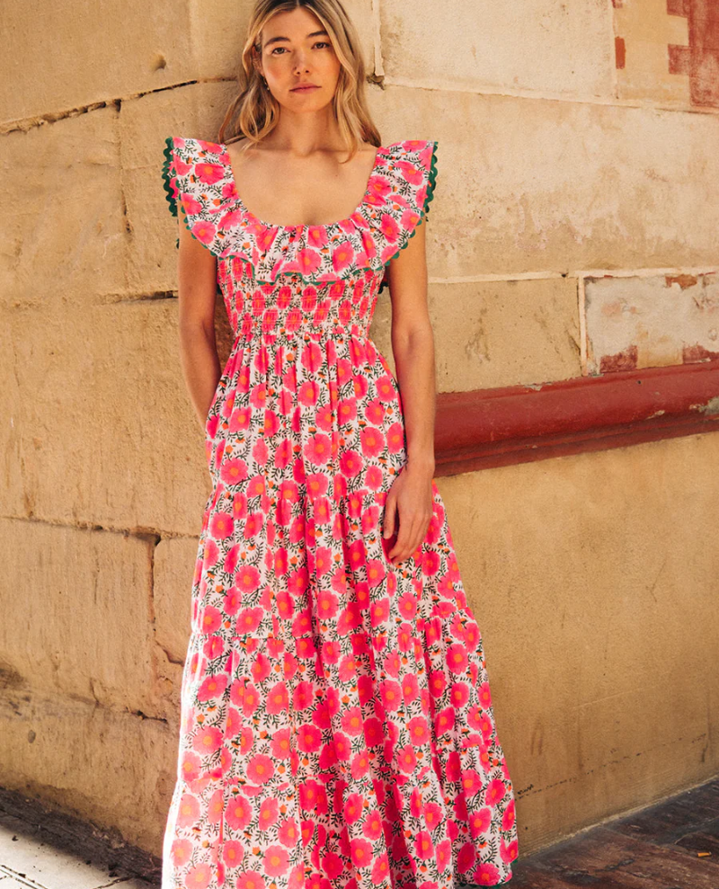 Pink City Prints Susie Neon Poppy Dress