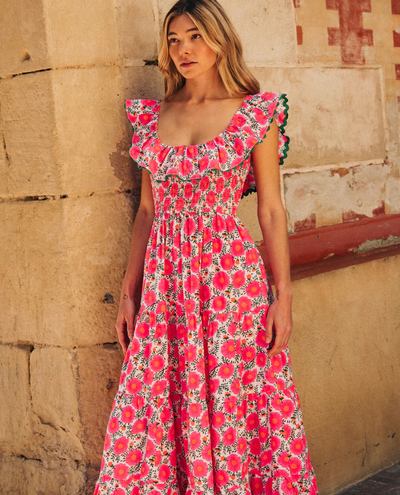 Pink City Prints Susie Neon Poppy Dress