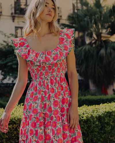 Pink City Prints Susie Neon Poppy Dress