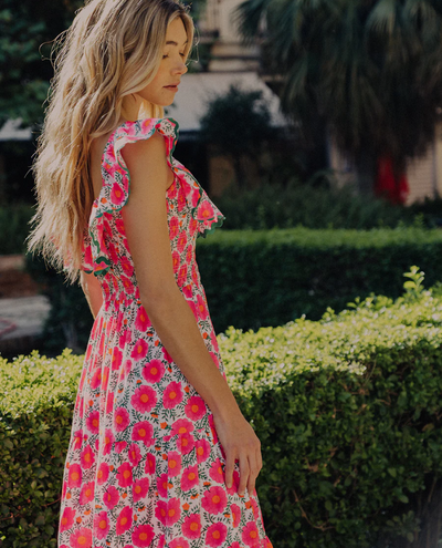 Pink City Prints Susie Neon Poppy Dress