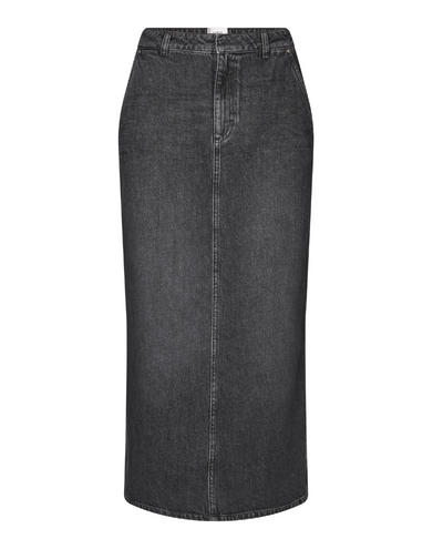 Second Female Andorra Grey Denim Maxi Skirt