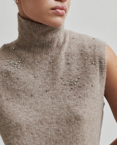 Second Female Sparkling Cashew Brown Sweater Vest