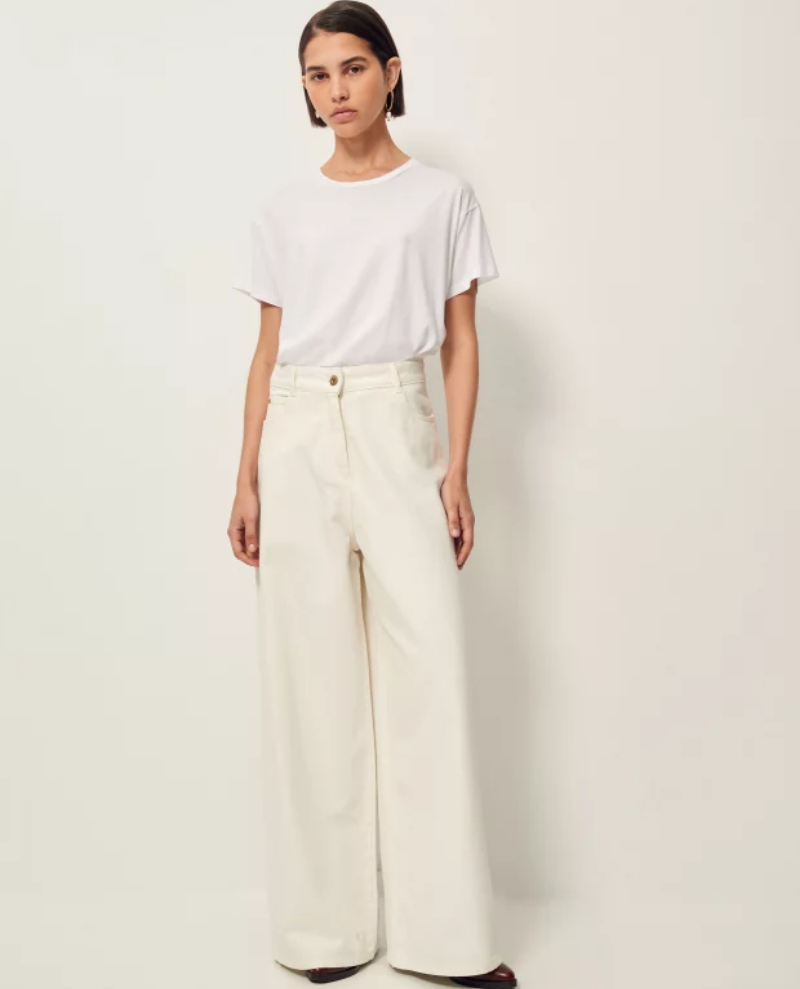 Sessun Dalt White Wide Leg Jeans