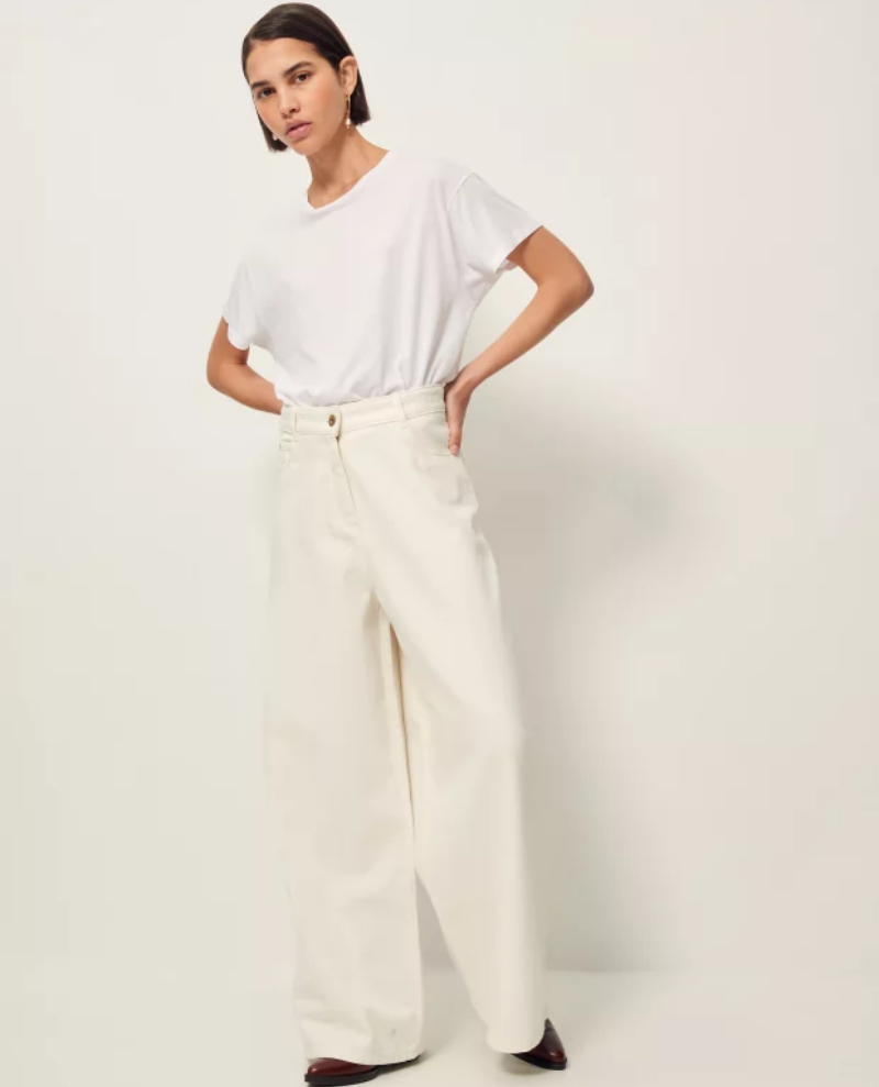 Sessun Dalt White Wide Leg Jeans