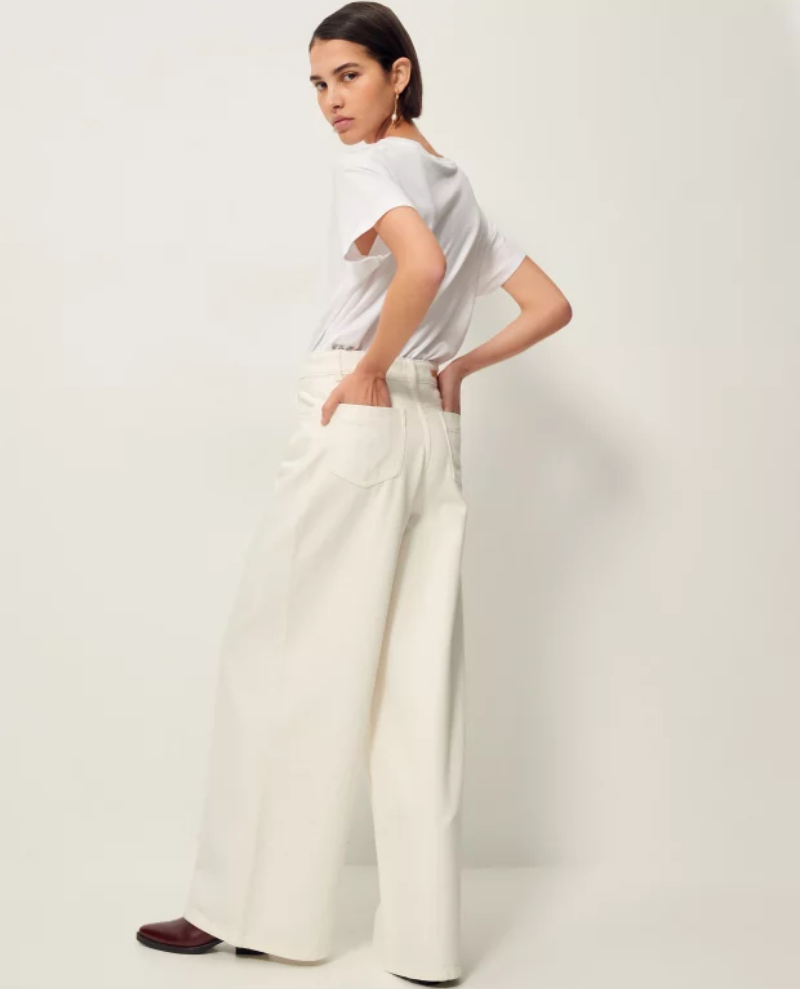 Sessun Dalt White Wide Leg Jeans