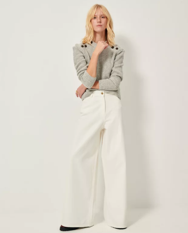 Sessun Dalt White Wide Leg Jeans