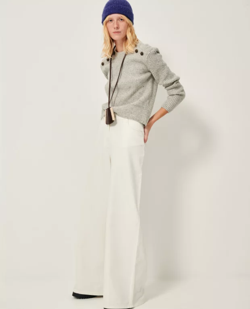 Sessun Dalt White Wide Leg Jeans