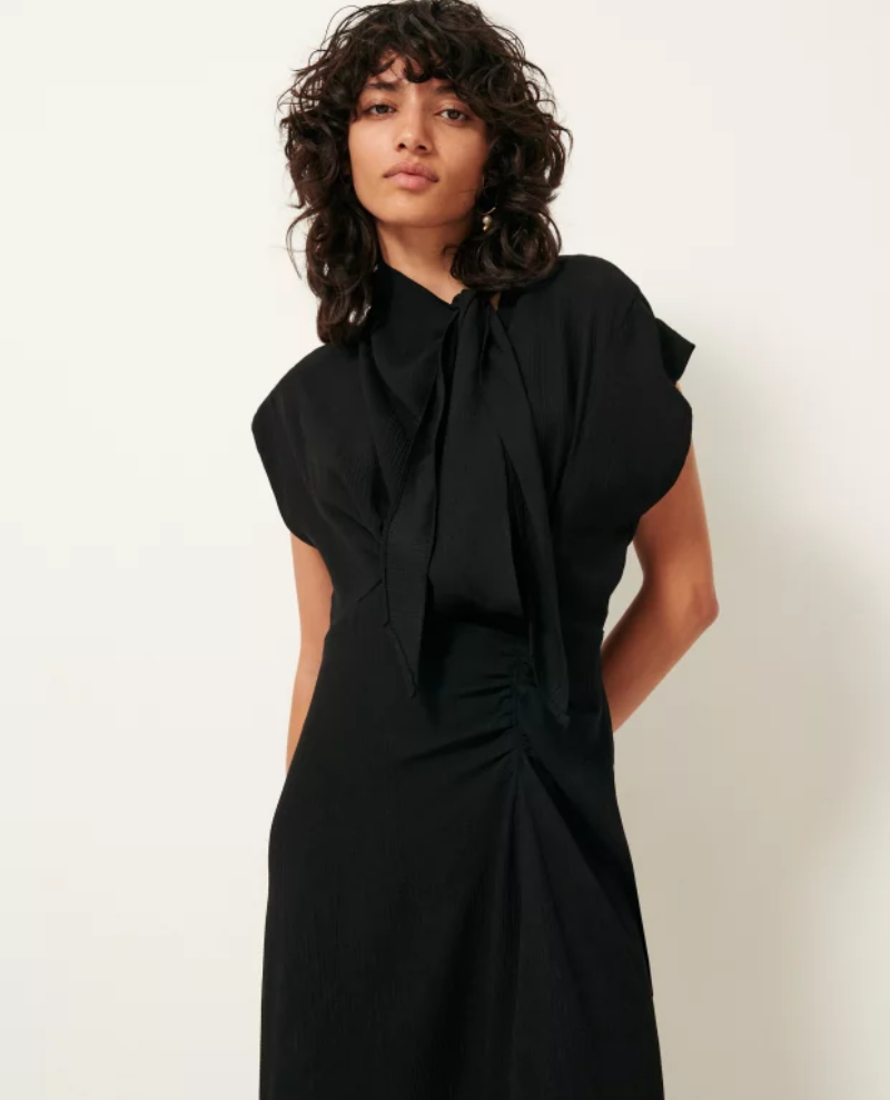 Sessun Francoise Black Midi Dress