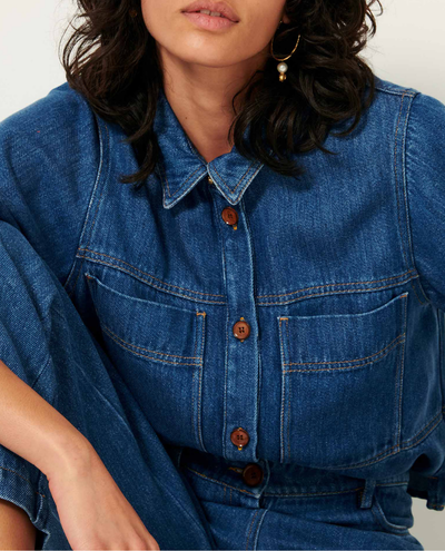 Sessun Leone Denim Blue Blouse