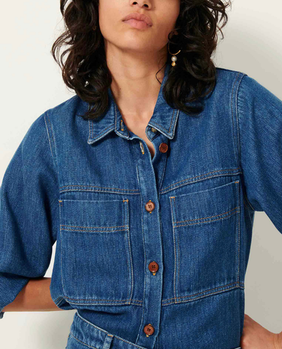 Sessun Leone Denim Blue Blouse