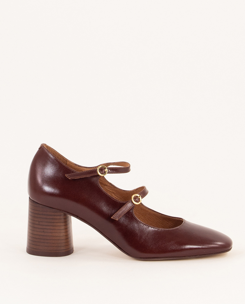 Sessun Rosemary Burgundy Leather Shoes