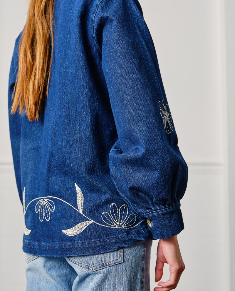 Seventy Mochi Flor Pablo American Blue Embroidered Denim Jacket