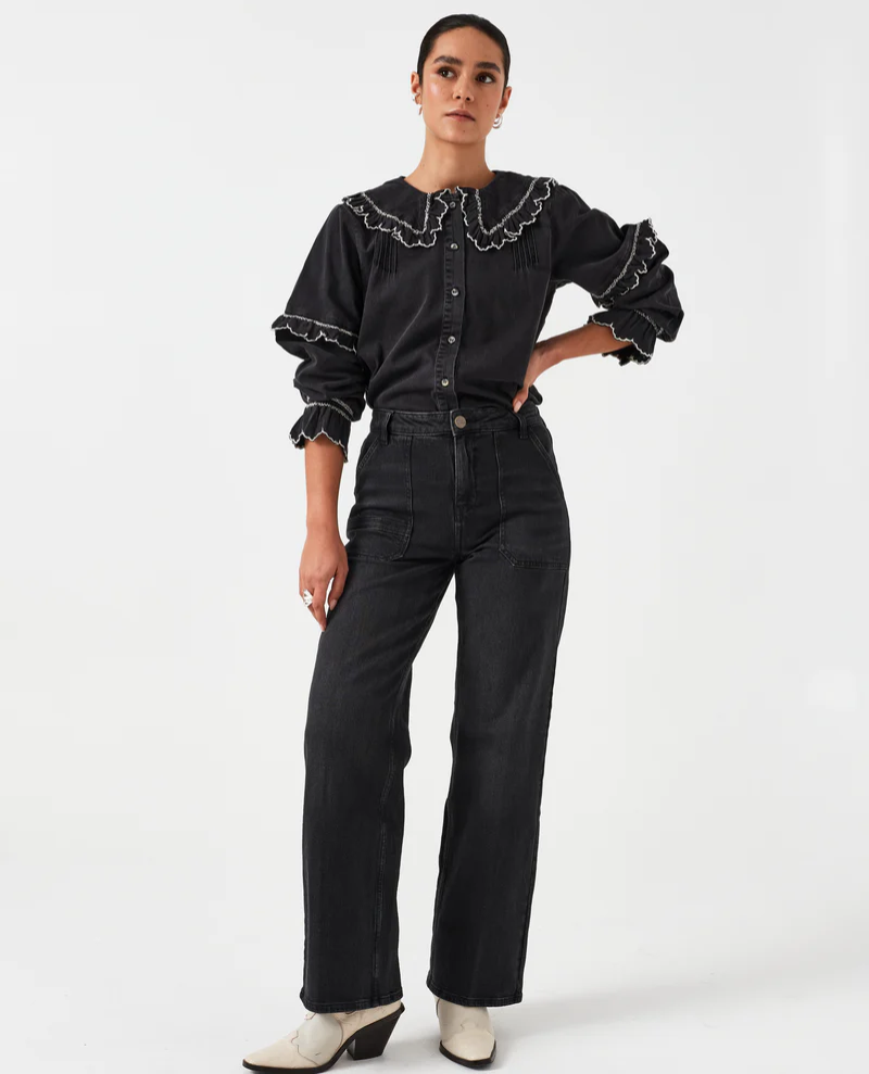 Seventy + Mochi Elodie Full Length Vintage Black Jean