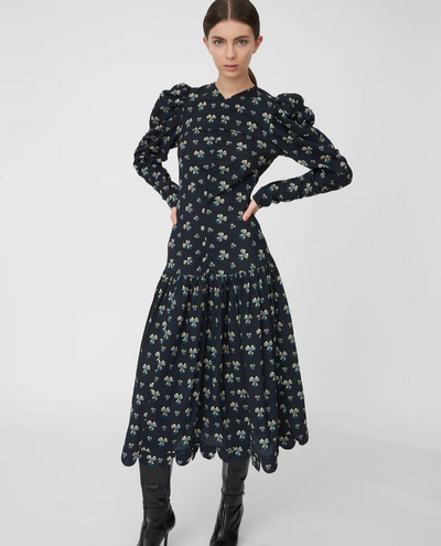 Stella Nova Blue Bow Print Midi Dress