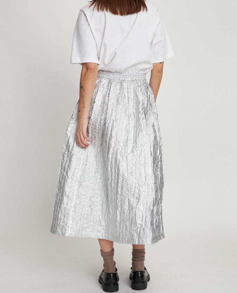 Stella Nova Pearl Silver Midi Skirt