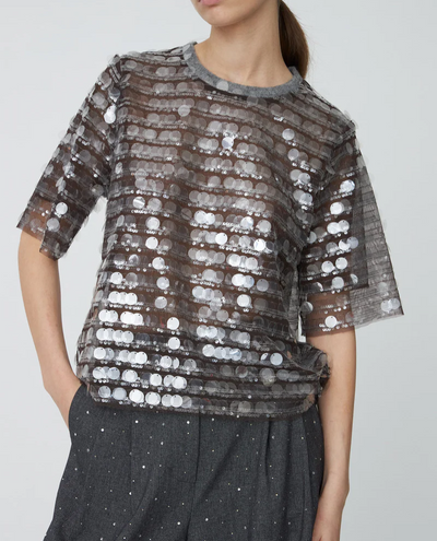 Stella Nova Smoky Rose Sequin Top