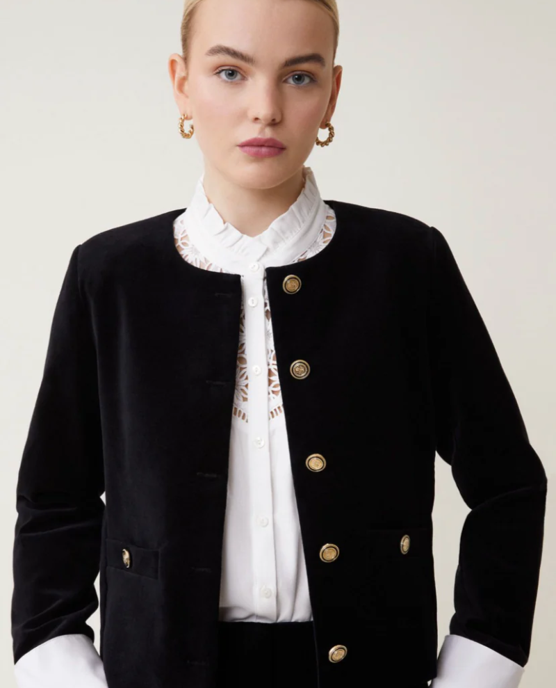 Suncoo Dallas Black Velvet Jacket Biscuit Clothing Ltd