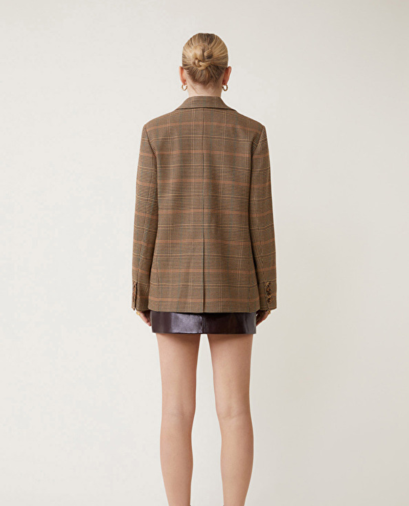 Suncoo Dolly Brown Check Blazer