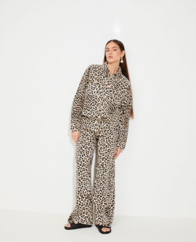 Suncoo Robin Beige Leopard Trousers