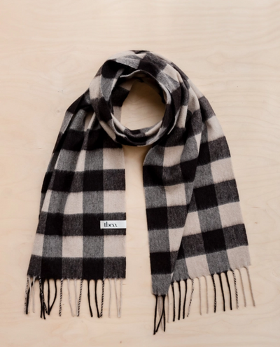 TBCo Lambswool Brown Gingham Tweed Check Scarf