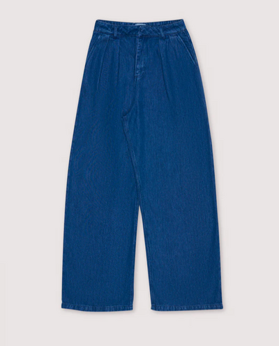 The New Society Woodland Denim Blue Wide Trousers