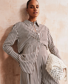 Vivere Lois Brown Stripe Shirt