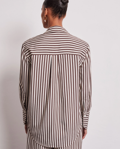 Vivere Lois Brown Stripe Shirt