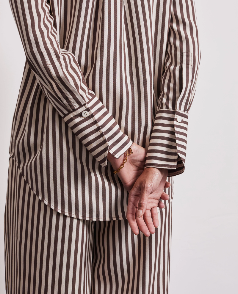 Vivere Lois Brown Stripe Shirt