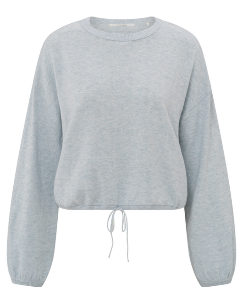 Yaya Dawn Blue Drawstring Sweater Knit