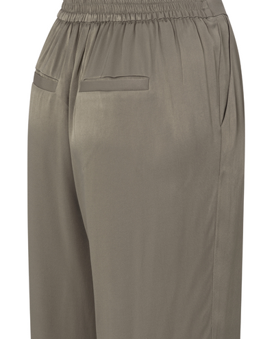 Yaya Clay Pebble Grey Satin Trousers