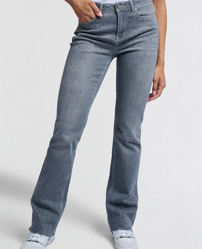 Yaya Dark Grey Flared Denim Jeans