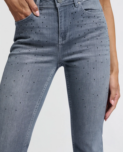 Yaya Dark Grey Flared Denim Jeans