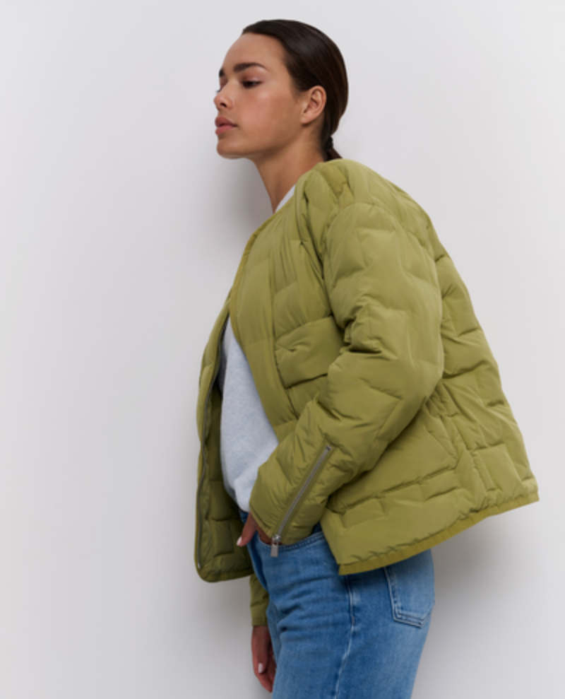 Yaya Olive Short Quilted Jacket