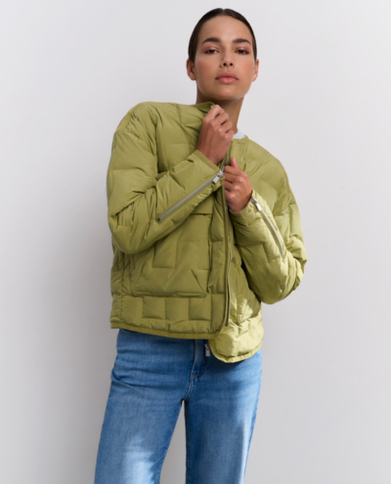 Yaya Olive Short Quilted Jacket