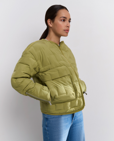 Yaya Olive Short Quilted Jacket