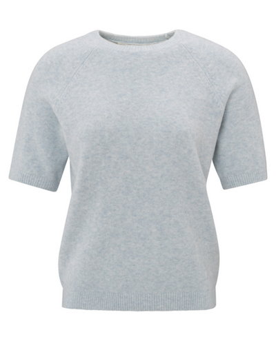 Yaya Dawn Blue Raglan Short Sleeve Knit