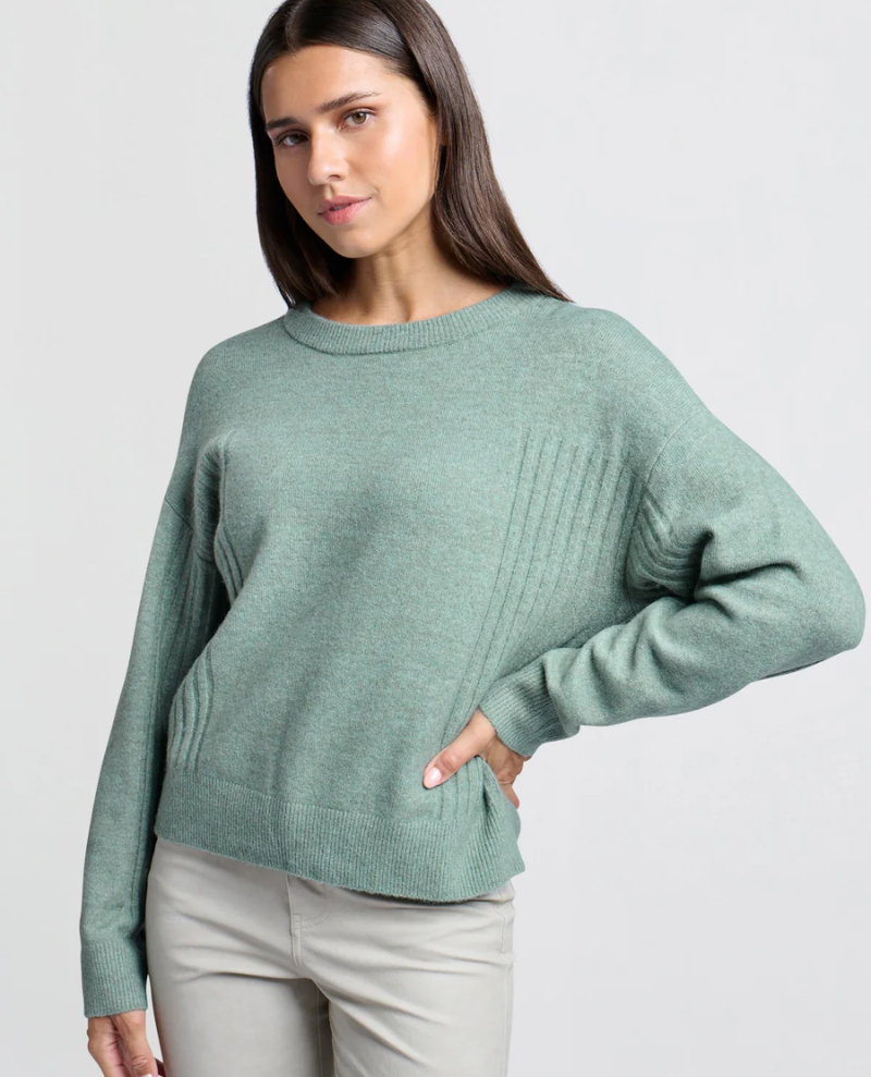 Yaya Jade Green Crew Knit